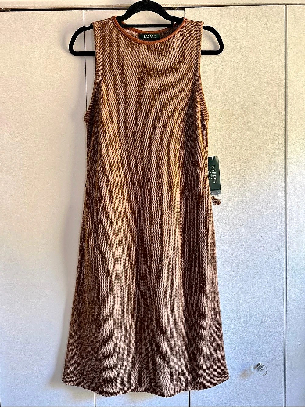 Lauren Ralph Lauren Exclusive Ribbed Midi Dress Brown Size Small NWT